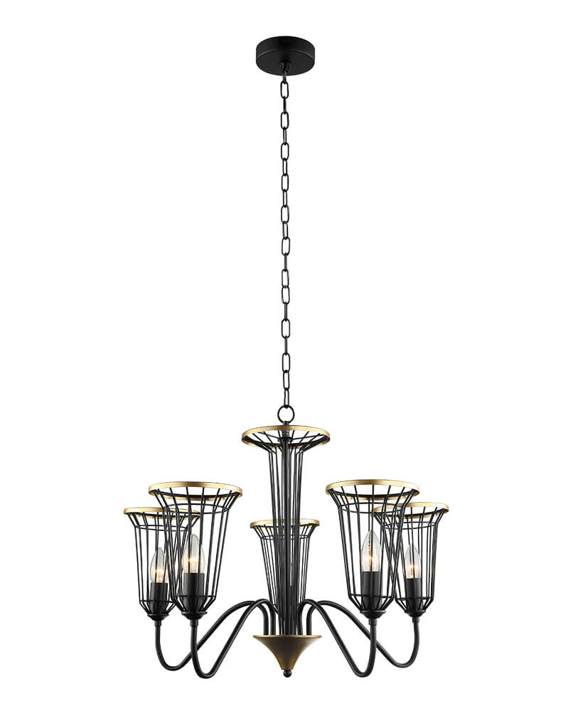 

Подвесная люстра Lumien Hall Блис 4016/5P-BK-GD