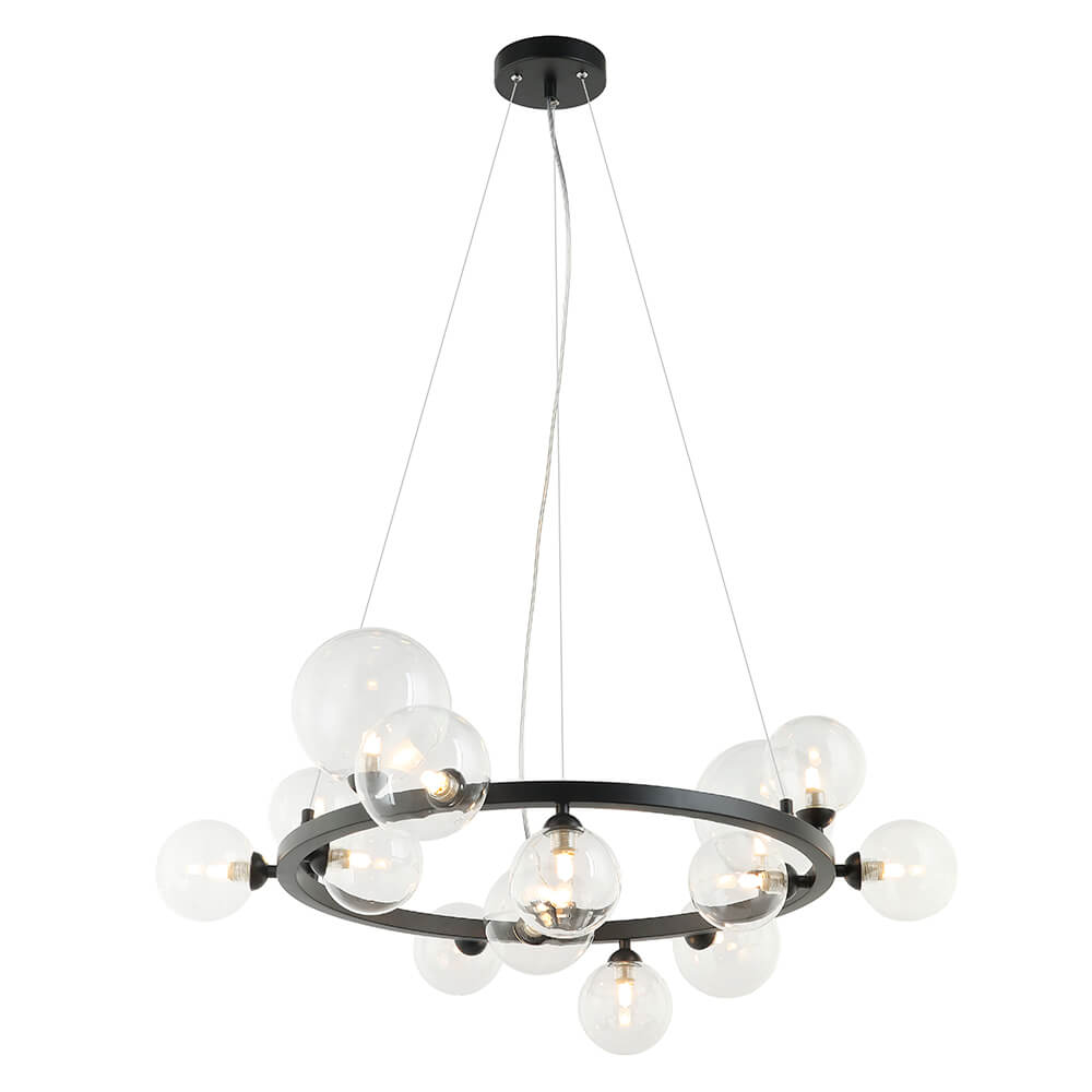 

Подвесная люстра Lumien Hall Lovrenc LH4125/14P-BK-CL, Черный, LH4125/14P-BK-CL Lovrenc