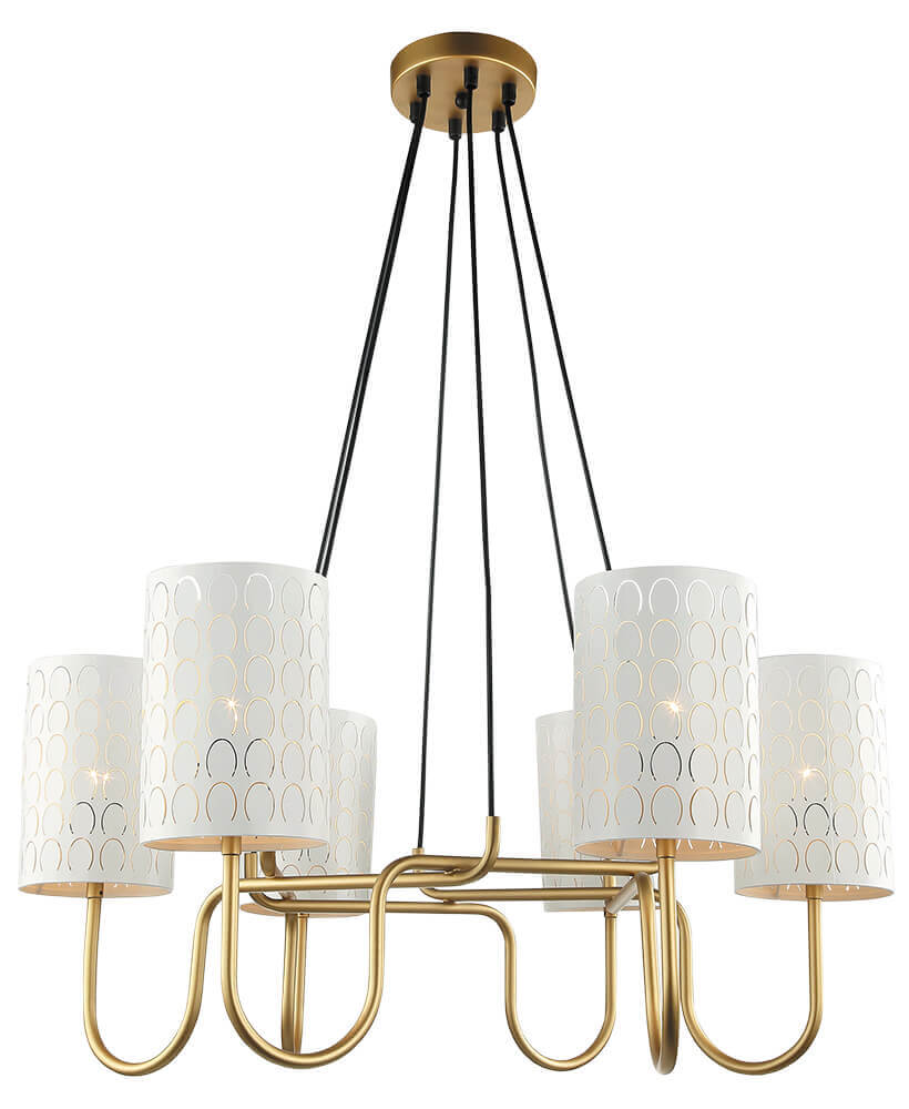 

Подвесная люстра Lumien Hall Айла 4003/6P-GD-WT