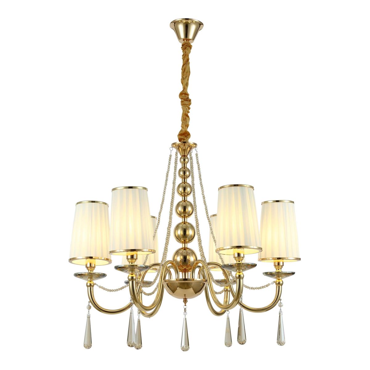 

Подвесная люстра Lumina Deco Fabione LDP 1200-6 F.GD, Кремовый, LDP 1200-6 F.GD Fabione