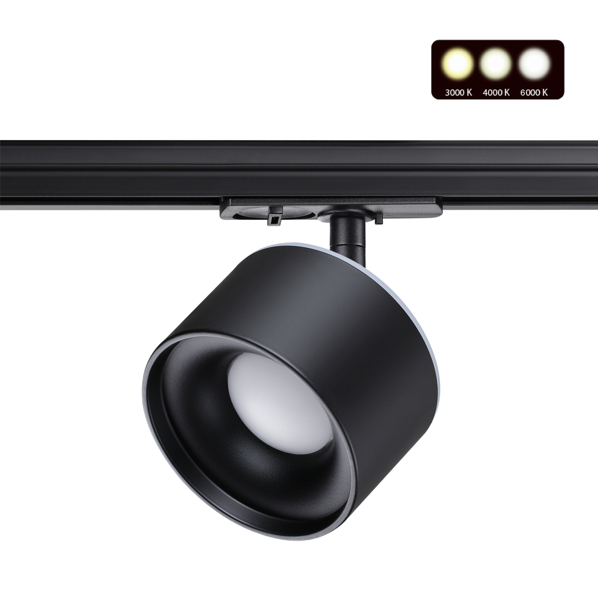 

Трековый однофазный светодиодный светильник Novotech Port Giro 358974, Черный, 358974 Giro