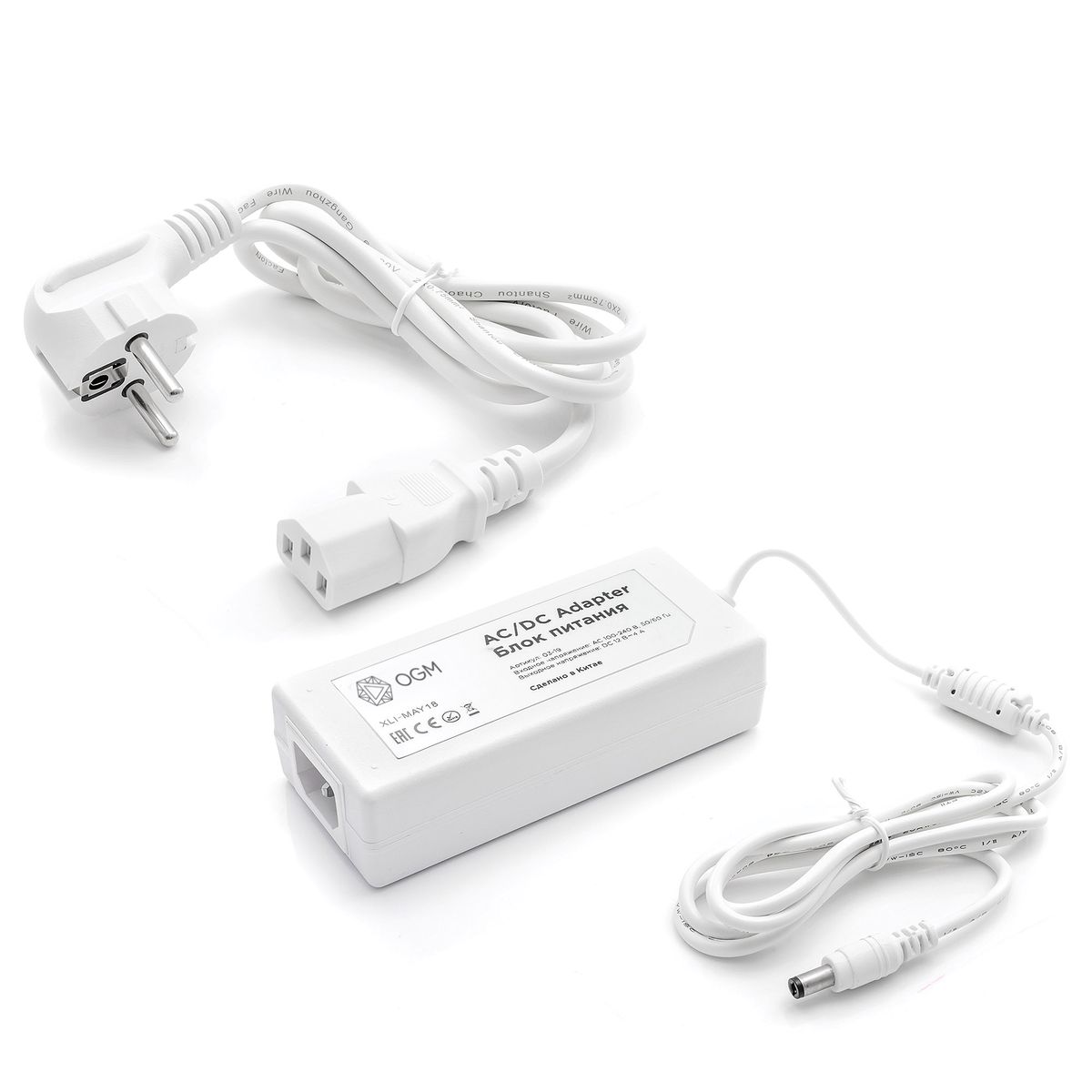 

Блок питания OGM 12V 48W IP44 4A PS3-19, Белый, PS3-19