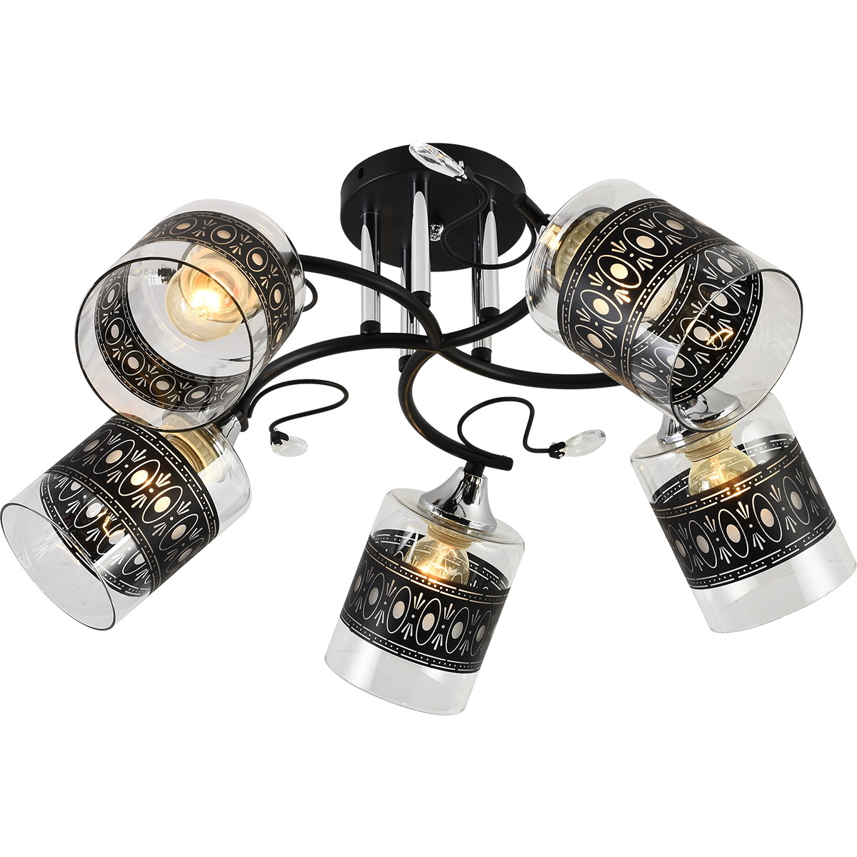 

Потолочная люстра Reluce 11378-0.3-05B BK+CR, Черный, 11378-0.3-05B BK+CR