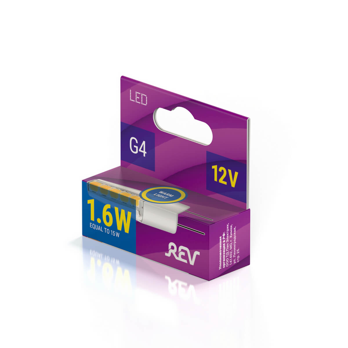 

Лампа светодиодная REV JC G4 1,6W 12V 2700K теплый свет колба 32365 5, 32365 5