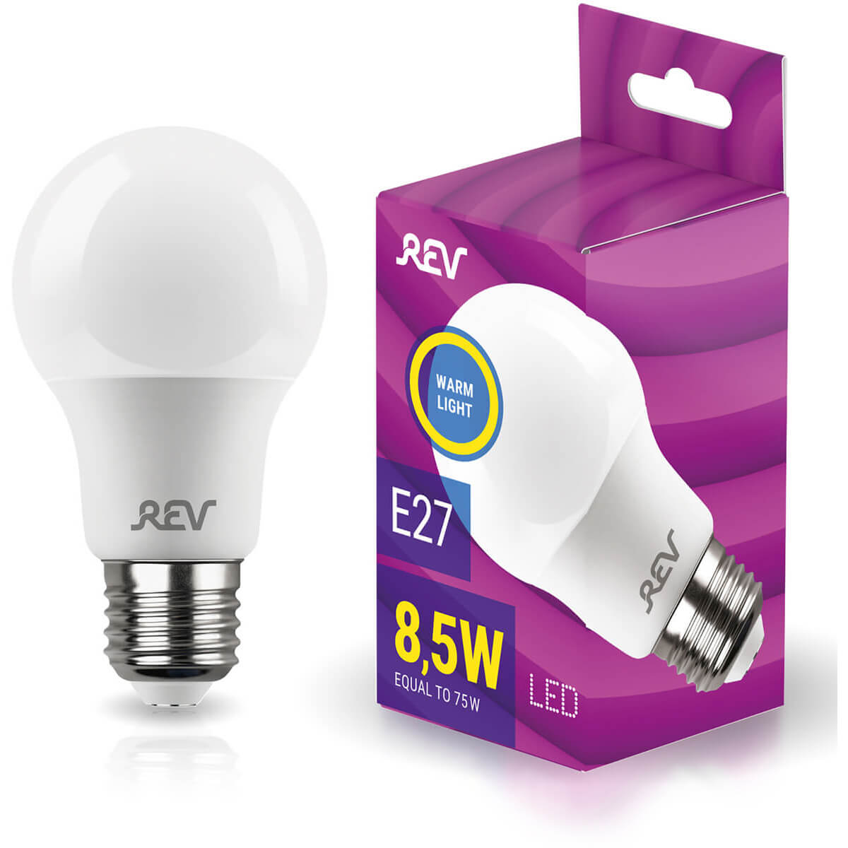 

Лампа светодиодная REV A60 Е27 8,5W 2700K теплый свет груша 32379 2, 32379 2