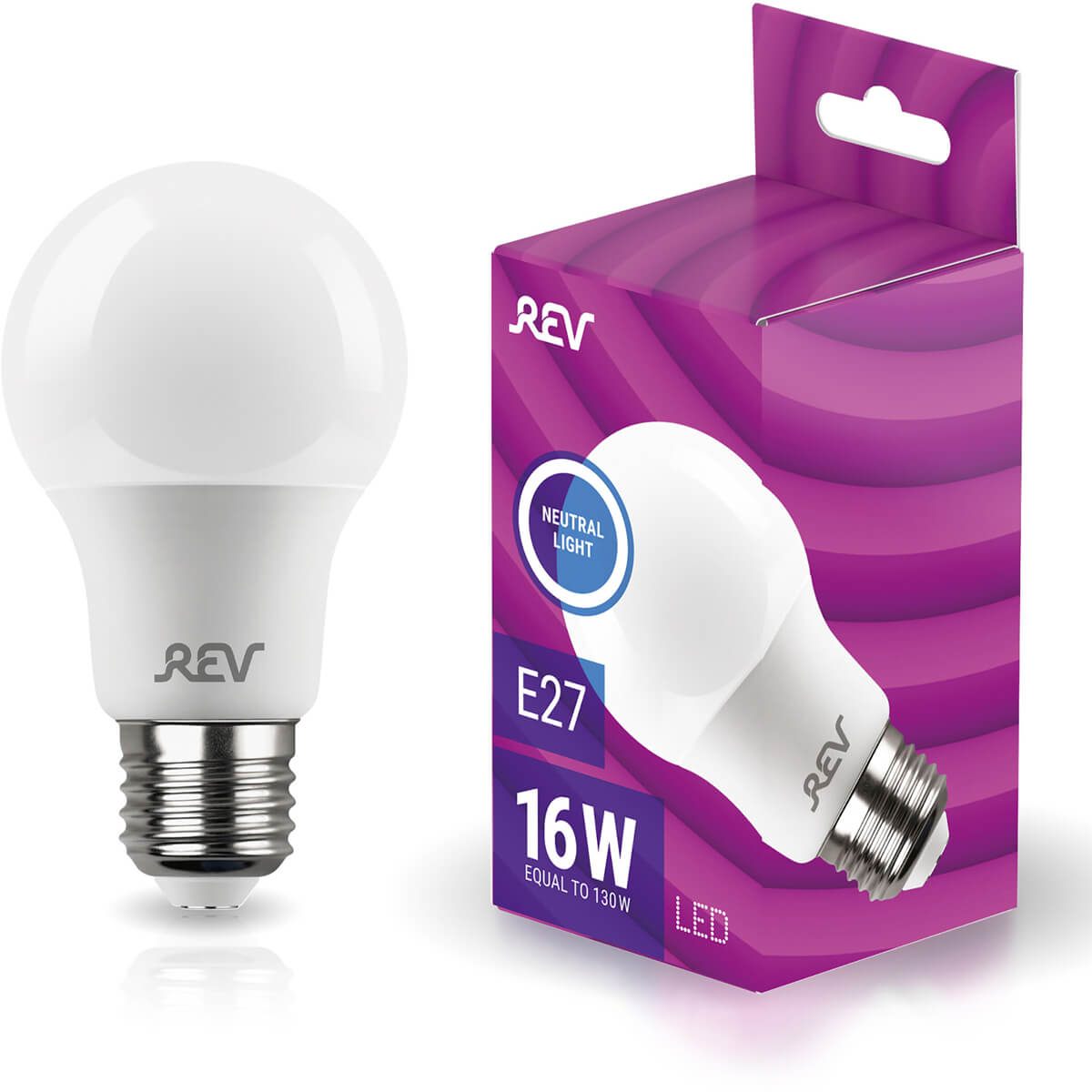 

Лампа светодиодная REV A60 E27 16W нейтральный белый свет груша 32403 4, 32403 4