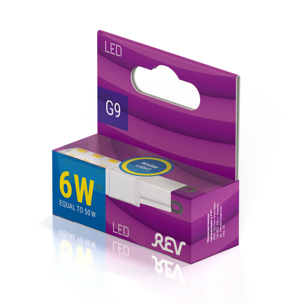 

Лампа светодиодная REV JCD G9 6W 2700К теплый свет кукуруза 32383 9, 32383 9