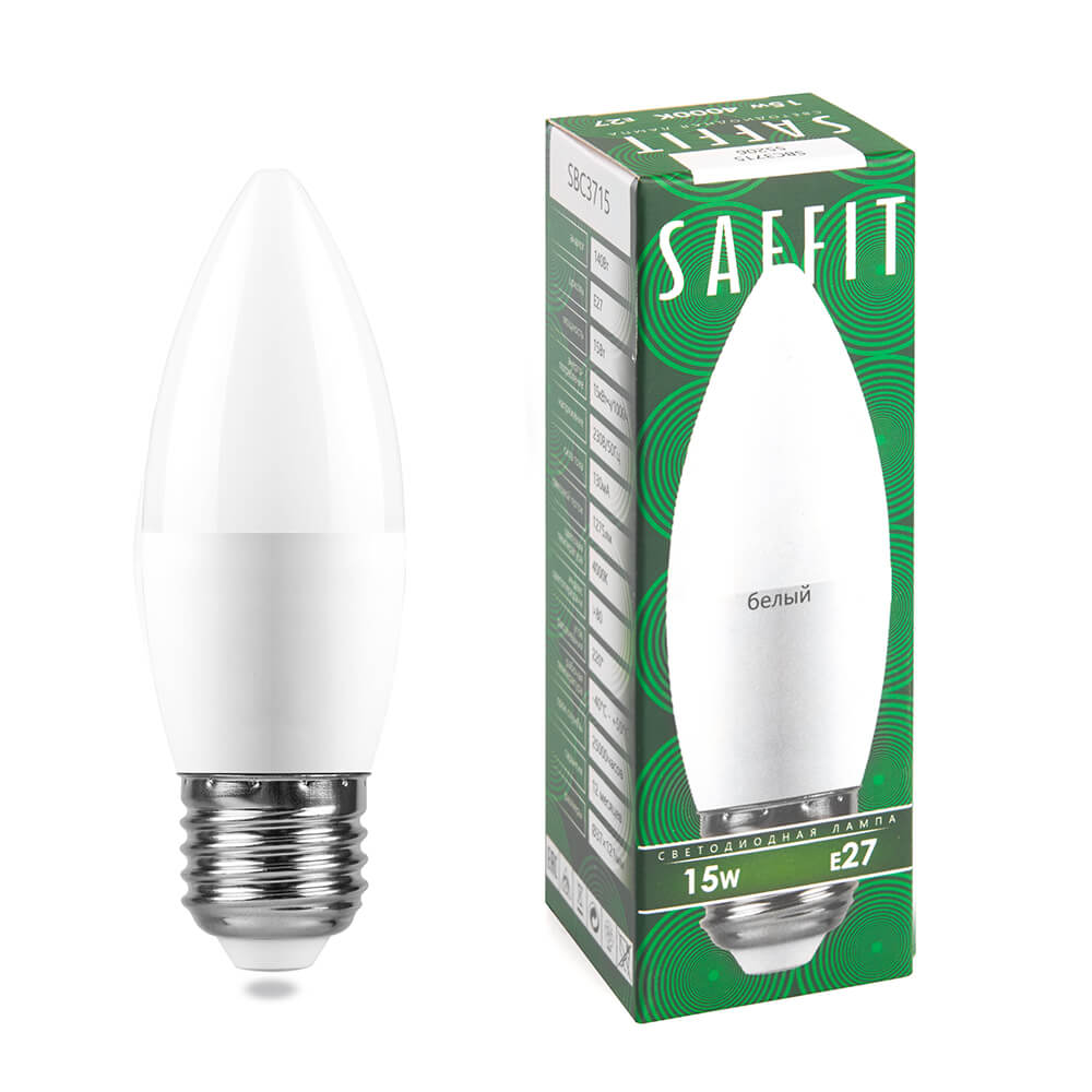 

Лампа светодиодная Saffit E27 15W 4000K матовая SBC3715 55206, Белый, 55206 SBC3715