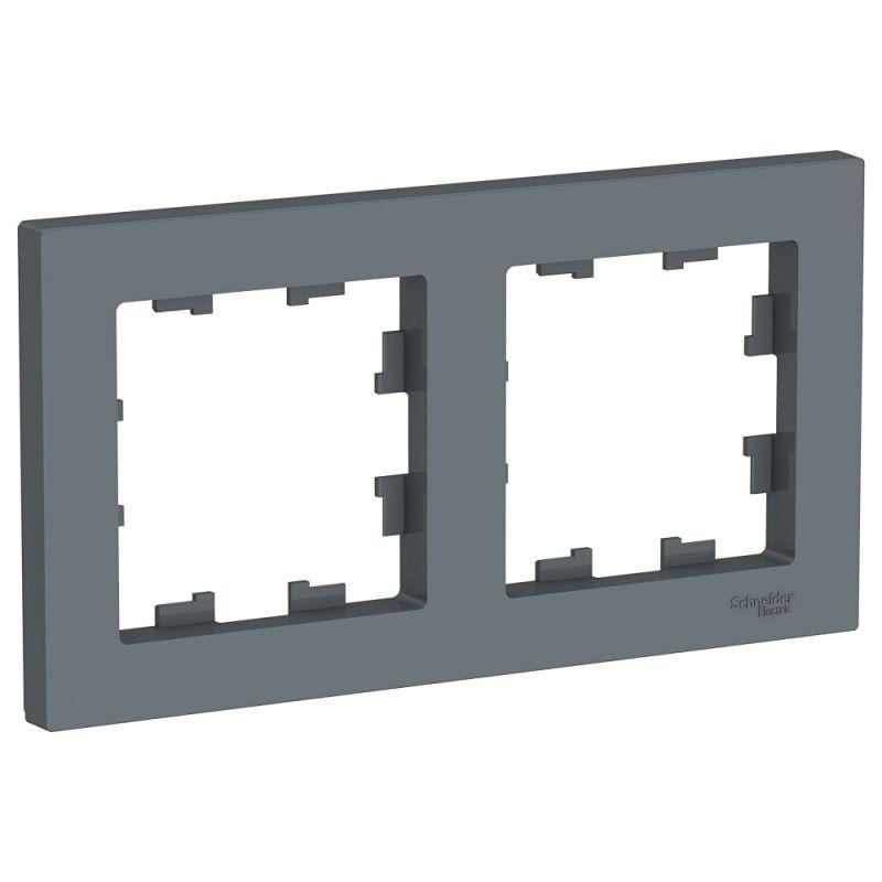 

Рамка 2-постовая Schneider Electric AtlasDesign грифель ATN000702, Темно-серый, ATN000702 AtlasDesign