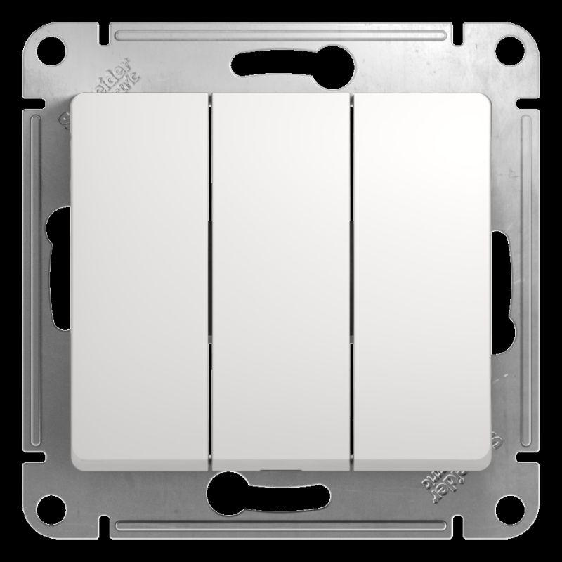 

Выключатель трехклавишный Schneider Electric Glossa 10A 250V белый GSL000131, GSL000131 Glossa