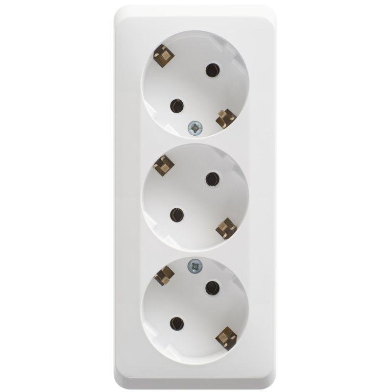 

Розетка тройная 2К+3 Schneider Electric Этюд 16A 250V белая PA16-011B, Белый, PA16-011B Этюд
