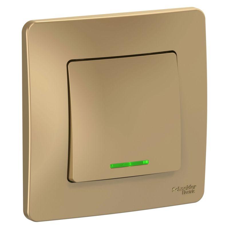 

Выключатель одноклавишный Schneider Electric Blanca 10A 250V с подсветкой титан BLNVS010114, Титановый, BLNVS010114 Blanca