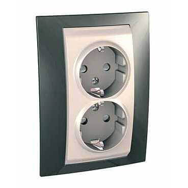 

Розетка двойная Schneider Electric Unica с/з со шторками 10A 250V MGU63.067.524