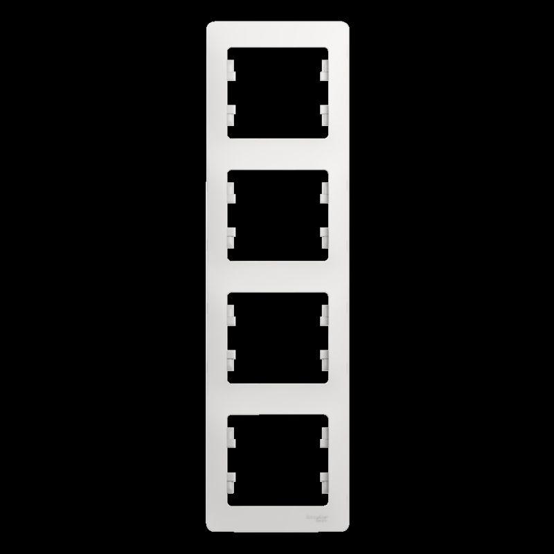 

Рамка 4-постовая Schneider Electric Glossa белая GSL000108, Белый, GSL000108 Glossa