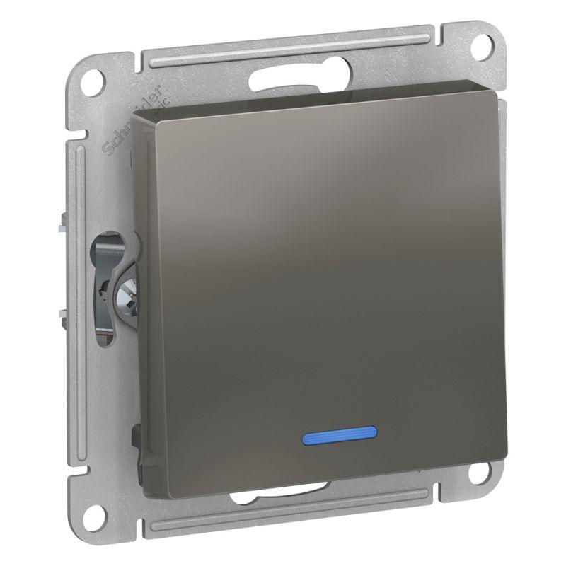 

Выключатель одноклавишный Schneider Electric AtlasDesign 10A 250V с подсветкой сталь ATN000913, ATN000913 AtlasDesign