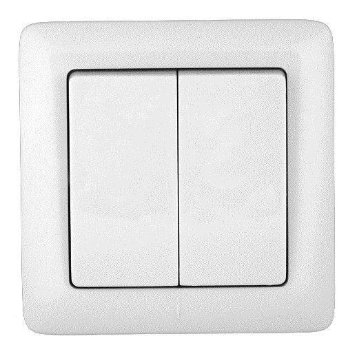 

Выключатель двухклавишный Schneider Electric Хит 6A 250V белый VS56-234-B, VS56-234-B Хит