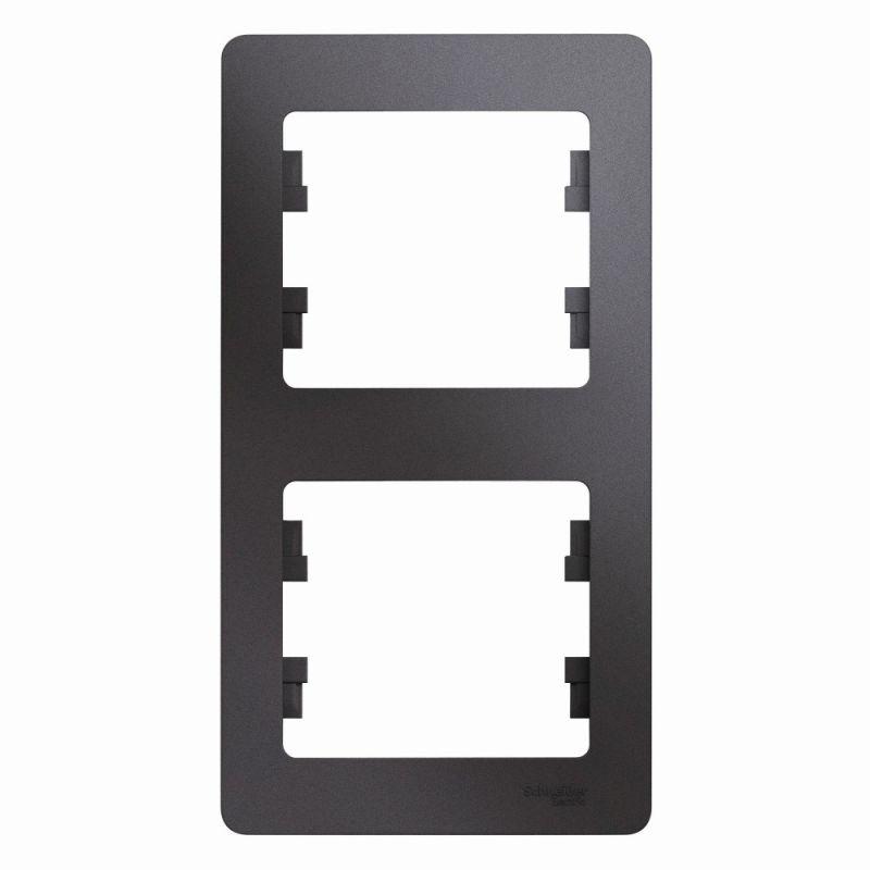 

Рамка 2-постовая Schneider Electric Glossa графит GSL001306, GSL001306 Glossa