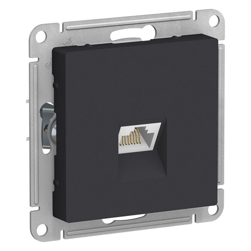 

Розетка компьютерная RJ45 Schneider Electric AtlasDesign 5e кат UTP карбон ATN001083, Черный, ATN001083 AtlasDesign