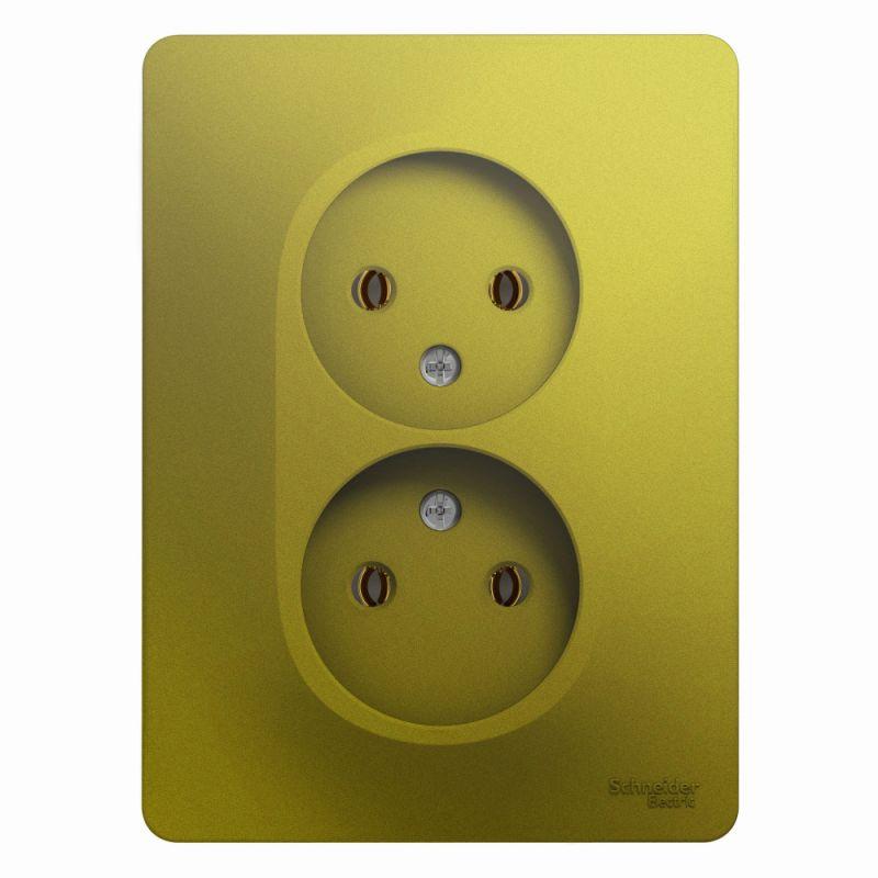 

Розетка двойная 2К Schneider Electric Glossa 16A 250V фисташковая GSL001020, Зеленый, GSL001020 Glossa