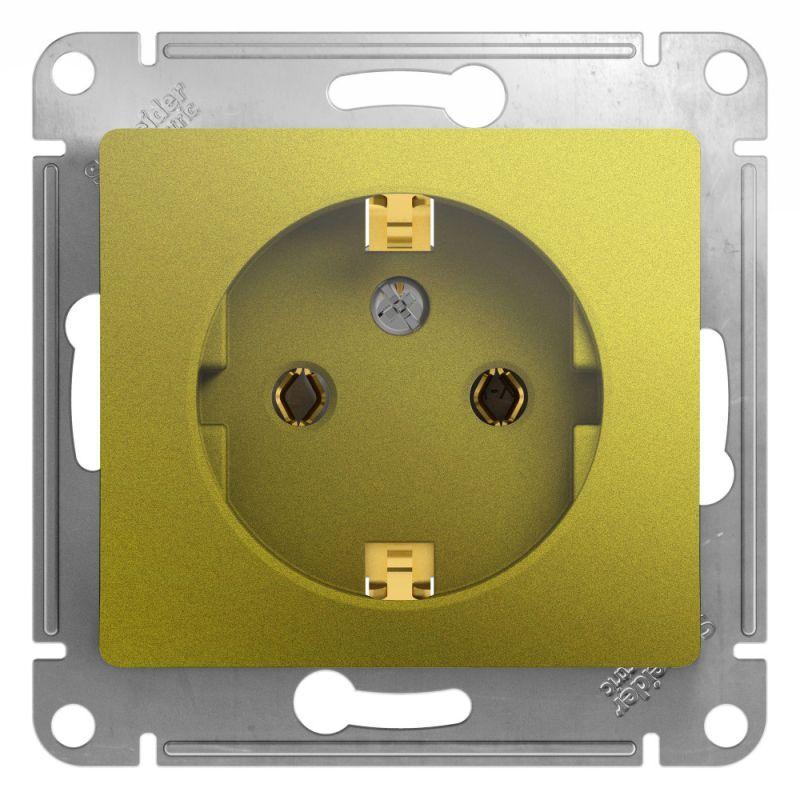 

Розетка 2К+З Schneider Electric Glossa 16A 250V фисташковая GSL001043, Зеленый, GSL001043 Glossa