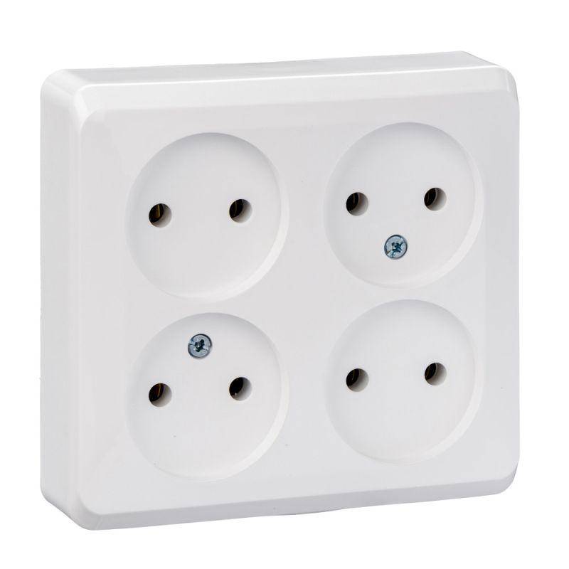 

Розетка четырехместная 2К Schneider Electric Этюд 16A 250V белая PA16-205B, Белый, PA16-205B Этюд