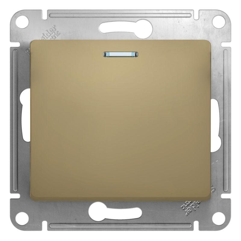 

Выключатель одноклавишный Schneider Electric Glossa 10A 250V с подсветкой титан GSL000413, Титановый, GSL000413 Glossa