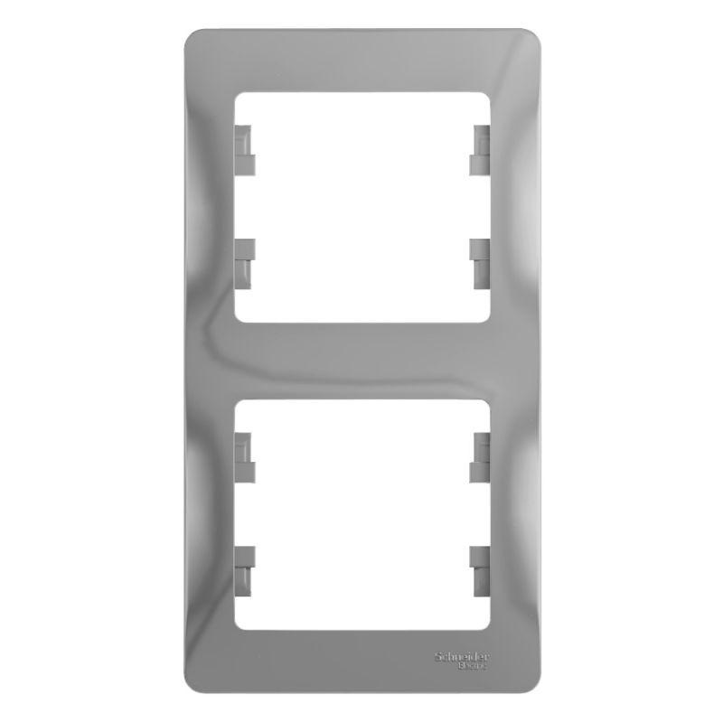 

Рамка 2-постовая Schneider Electric Glossa алюминий GSL000306, GSL000306 Glossa