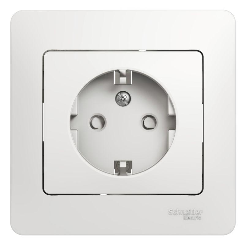 

Розетка 2К+З Schneider Electric Glossa 16A 250V со шторками белая GSL000144, Белый, GSL000144 Glossa