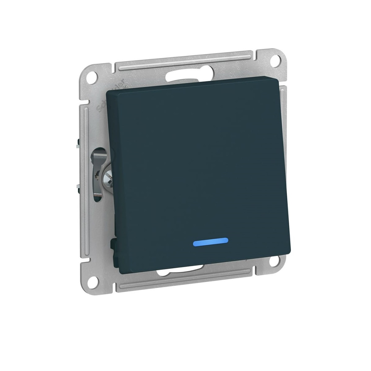 

Переключатель одноклавишный проходной Schneider Electric AtlasDesign 10A 250V с подсветкой изумруд ATN000863, Изумрудный, ATN000863 AtlasDesign