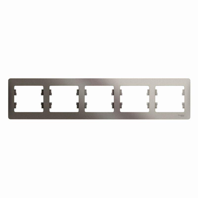 

Рамка 5-постовая Schneider Electric Glossa платина GSL001205, Серебро, GSL001205 Glossa
