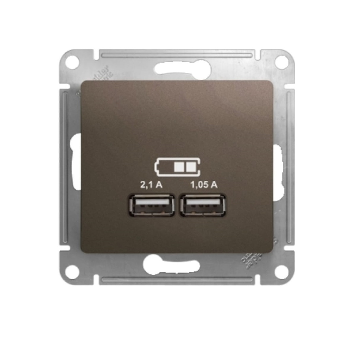 

Розетка 2хUSB Schneider Electric Glossa Type A+A шоколад GSL000833, GSL000833 Glossa ()