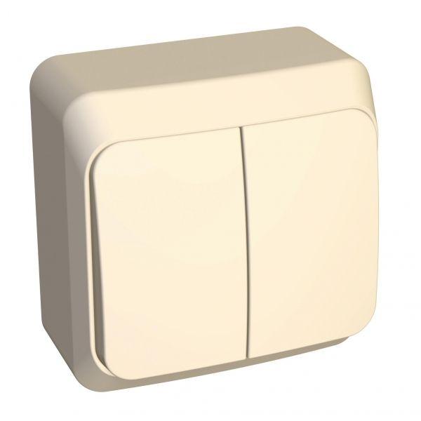 

Выключатель двухклавишный Schneider Electric Этюд 10A 250V с подсветкой кремовый BA10-006K, BA10-006K Этюд