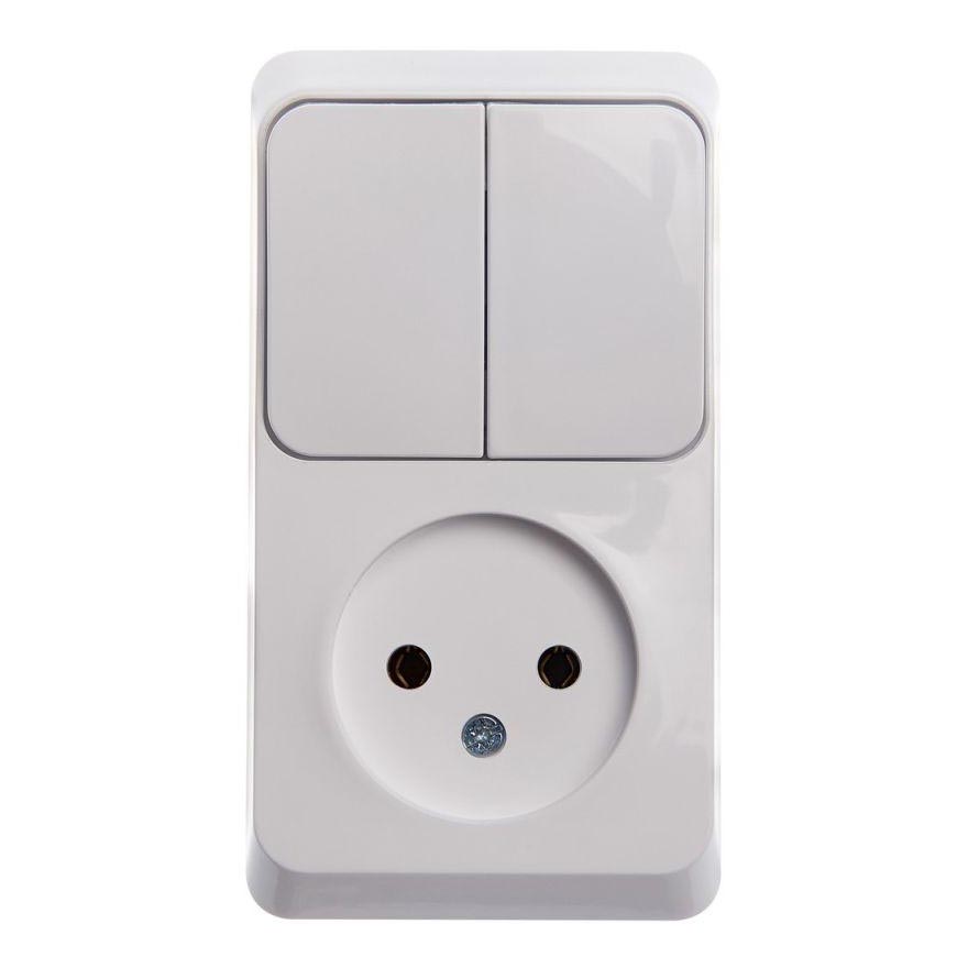 

Блок розетка-выключатель Schneider Electric Этюд белый BPA16-205B, BPA16-205B Этюд
