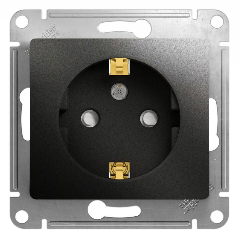 

Розетка 2К+З Schneider Electric Glossa 16A 250V со шторками антрацит GSL000745, GSL000745 Glossa