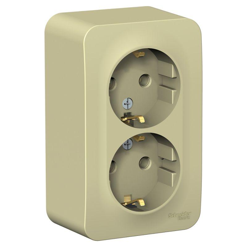 

Розетка двойная 2К+З Schneider Electric Blanca 16A 250V бежевая BLNRA010217, Бежевый, BLNRA010217 Blanca