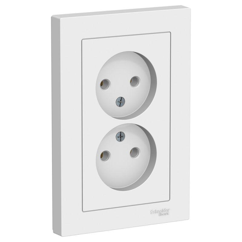

Розетка двойная 2К Schneider Electric AtlasDesign 16A 250V белая ATN000120, Белый, ATN000120 AtlasDesign