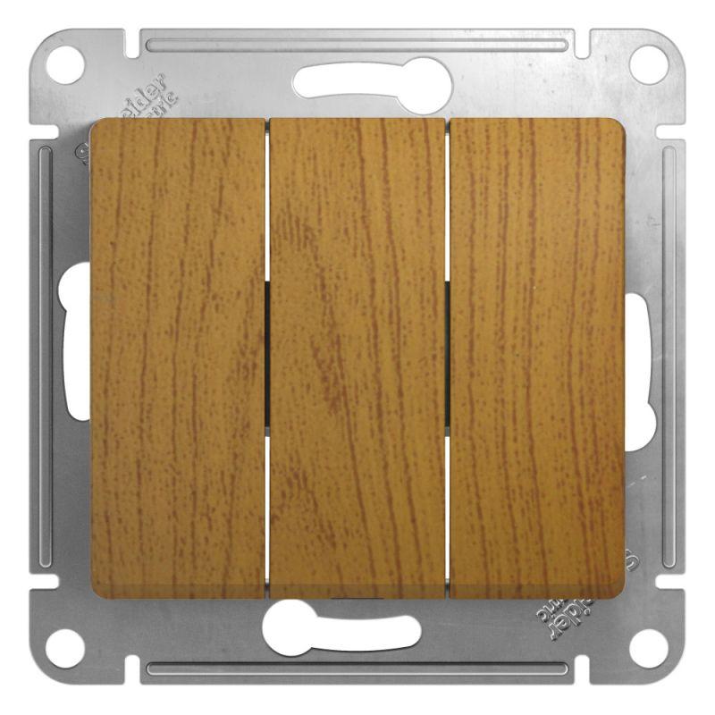 

Выключатель трехклавишный Schneider Electric Glossa 10A 250V дуб GSL000531, Дерево, GSL000531 Glossa