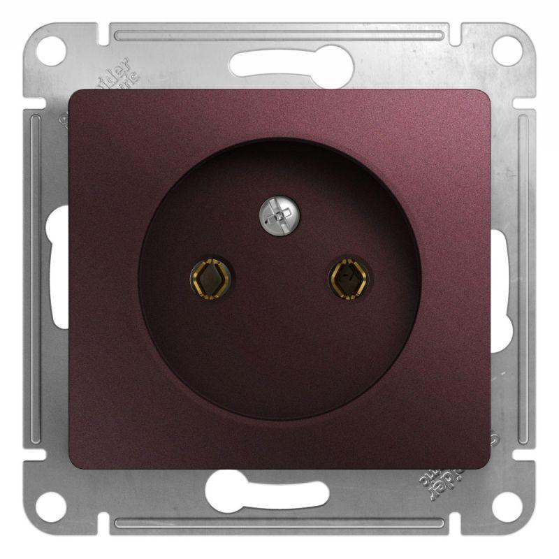 

Розетка 2К Schneider Electric Glossa 16A 250V баклажановая GSL001141, Фиолетовый, GSL001141 Glossa