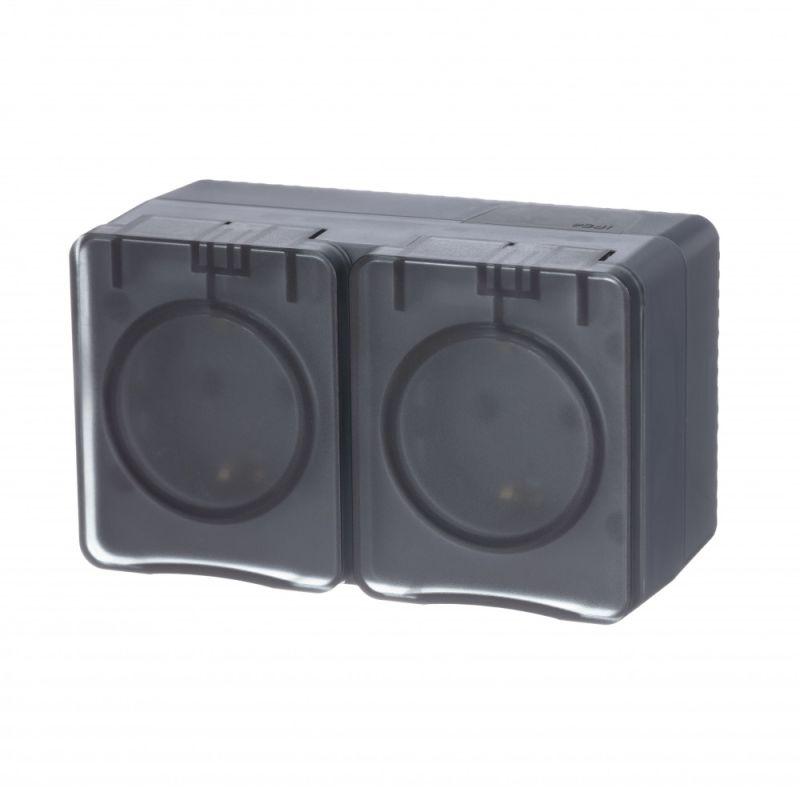 

Розетка 2х2К+З Schneider Electric AtlasDesign 16A 250V со шторками антрацит ATN544026, ATN544026 AtlasDesign