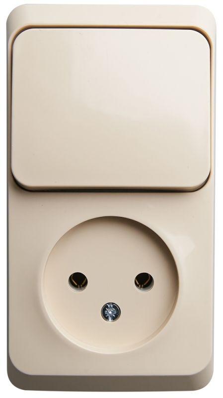 

Блок розетка-выключатель Schneider Electric Этюд кремовый BPA16-204K, BPA16-204K Этюд