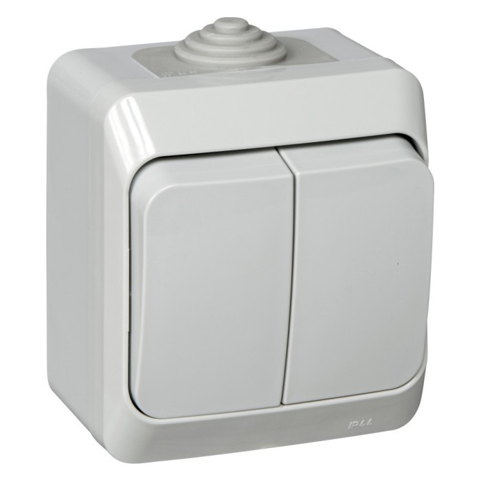 

Выключатель двухклавишный Schneider Electric Этюд 10A 250V серый BA10-042C, BA10-042C Этюд