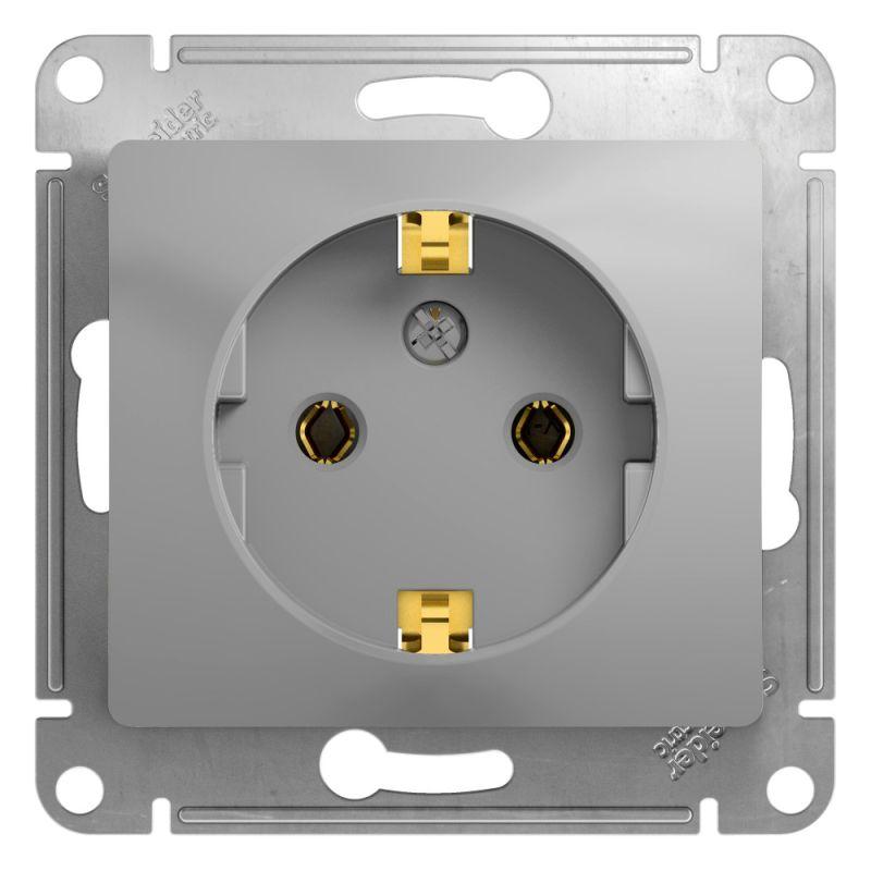 

Розетка 2К+З Schneider Electric Glossa 16A 250V алюминий GSL000343, GSL000343 Glossa