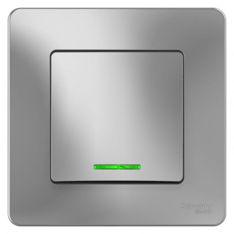

Выключатель одноклавишный Schneider Electric Blanca 10A 250V с подсветкой алюминий BLNVS010113, BLNVS010113 Blanca