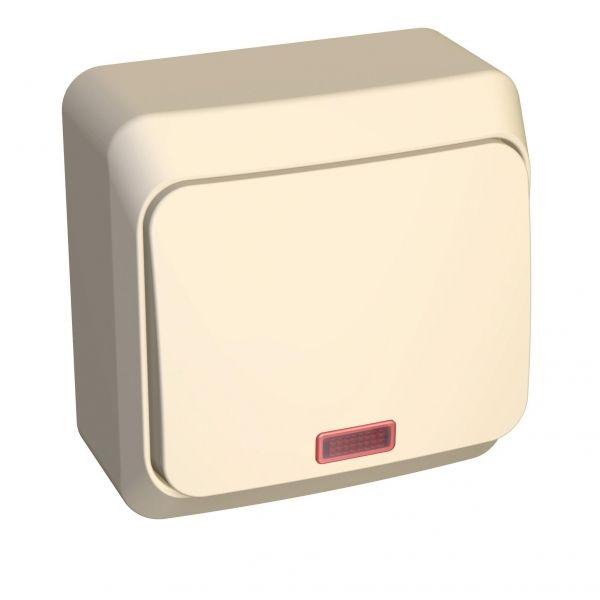 

Выключатель одноклавишный Schneider Electric Этюд 10A 250V с подсветкой кремовый BA10-005K, BA10-005K Этюд