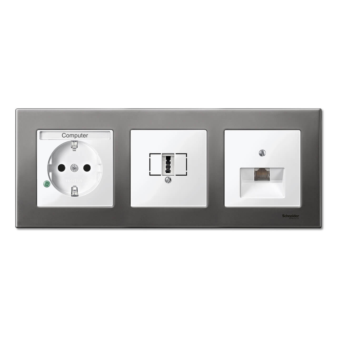 

Рамка Schneider Electric, Серый, MTN403314 Merten System M
