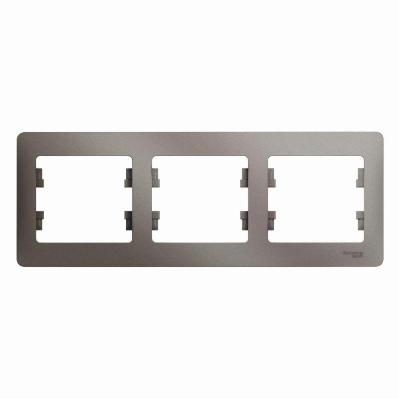 

Рамка 3-постовая Schneider Electric Glossa платина GSL001203, Серебро, GSL001203 Glossa