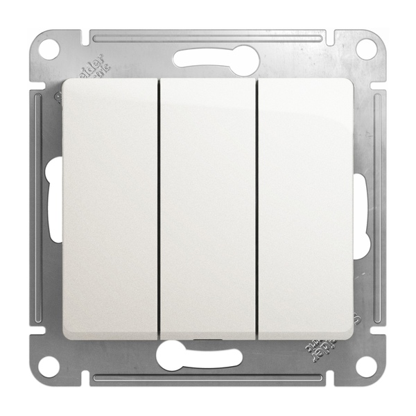 

Выключатель трехклавишный Schneider Electric Glossa 10A 250V перламутр GSL000631, Перламутровый, GSL000631 Glossa
