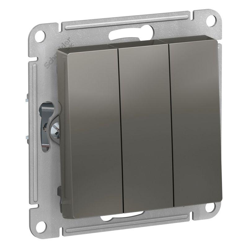 

Выключатель трехклавишный Schneider Electric AtlasDesign 10A 250V сталь ATN000931, ATN000931 AtlasDesign