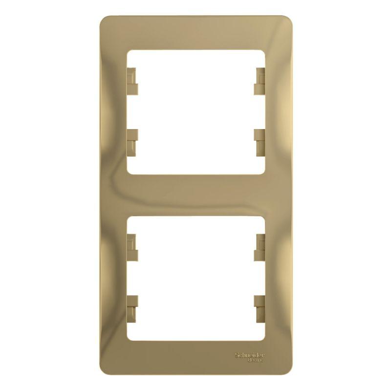 

Рамка 2-постовая Schneider Electric Glossa титан GSL000406, Титановый, GSL000406 Glossa