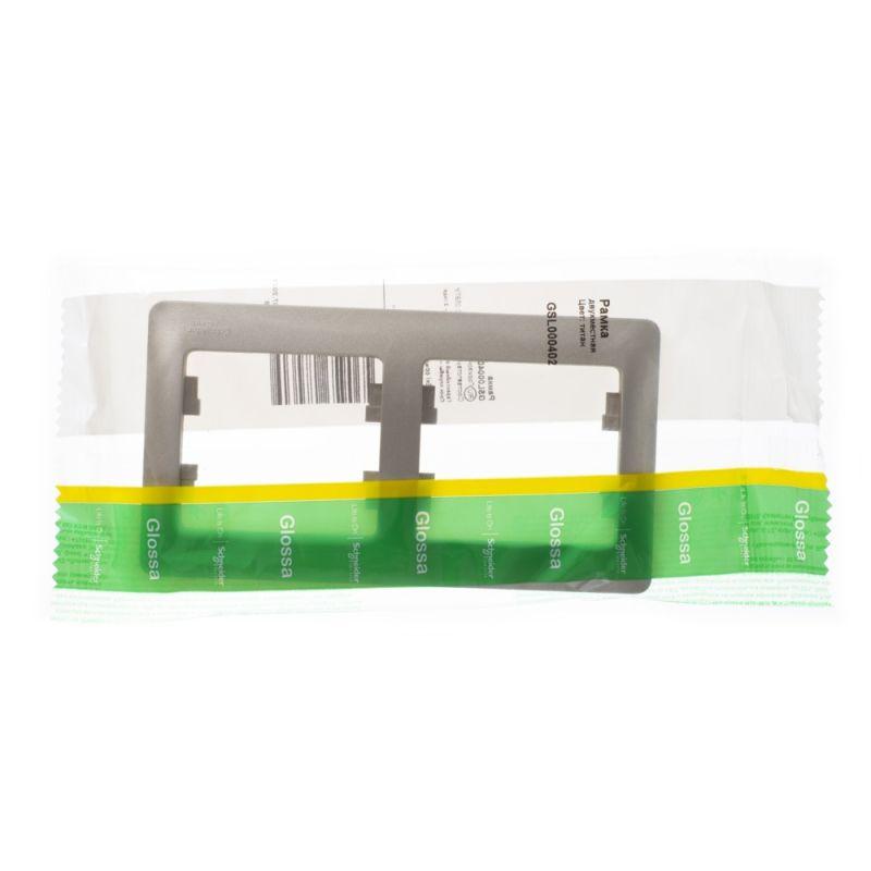 

Рамка 2-постовая Schneider Electric Glossa титан GSL000402, Титановый, GSL000402 Glossa